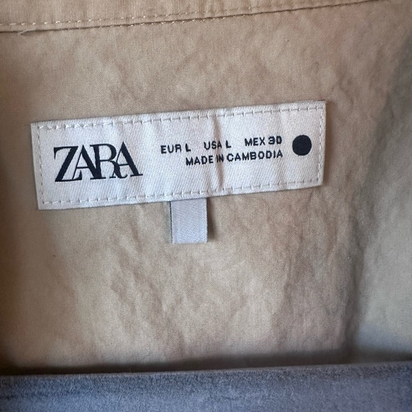 Beige Sleeveless Maxi Dress with Belt Zara Size Large - Picture 5 of 7
